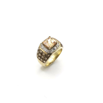 Vintage Crystal Gold Tone Ring