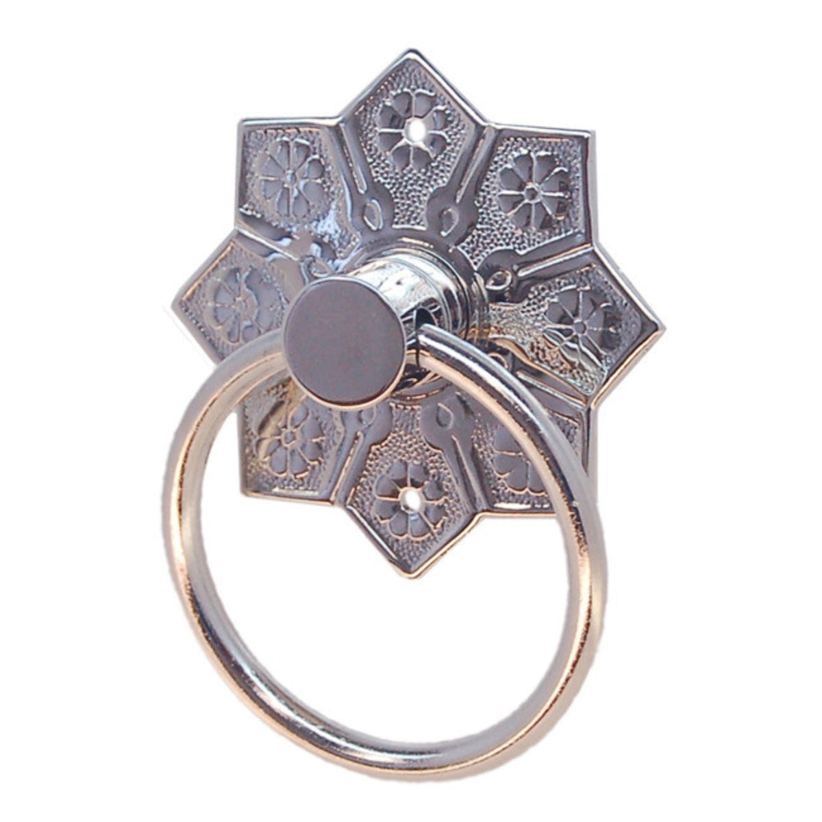 Brass Eastlake Ring Pull with Detailed Victorian 1870's Polished Brass