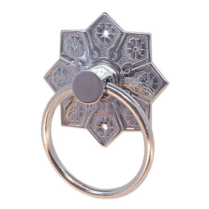 Brass Eastlake Ring Pull with Detailed Victorian 1870's Polished Brass