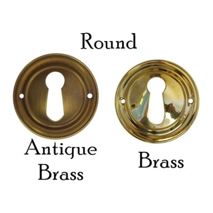 Keyhole Cover with Beveled Edge - Brass or Antique Brass
