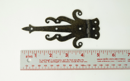 5" Medieval Decorative Bronze Finish Strap Hinges - Set of 2
