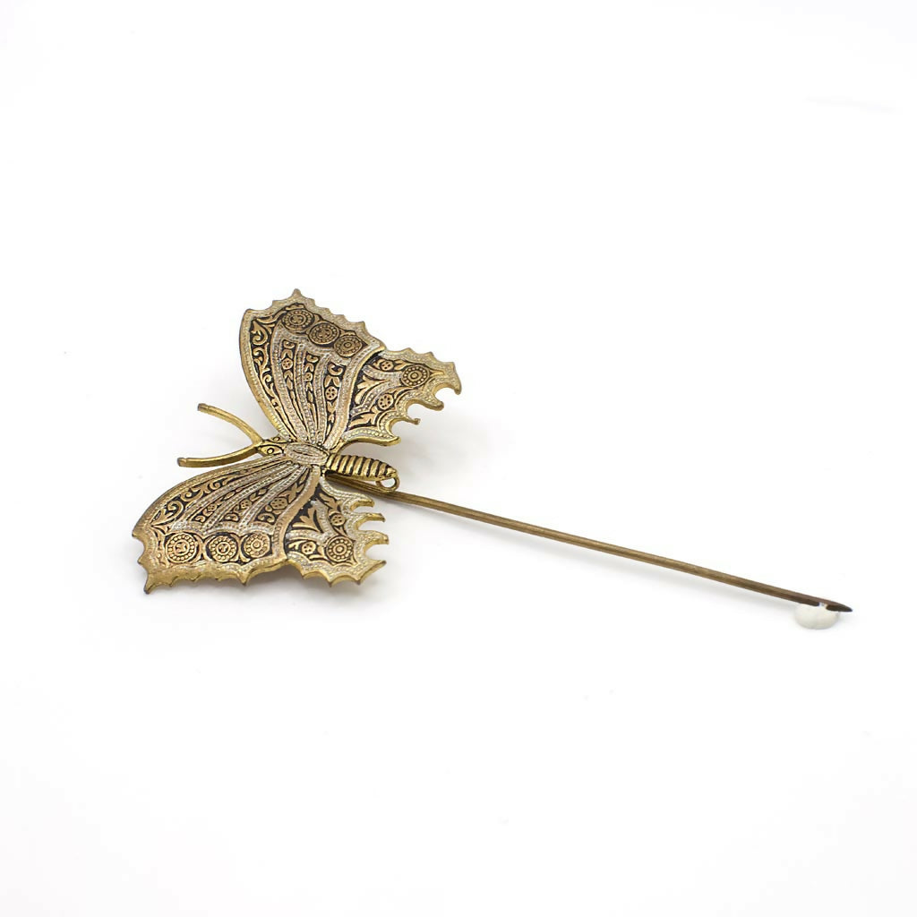 Vintage Damascene Butterfly Stickpin