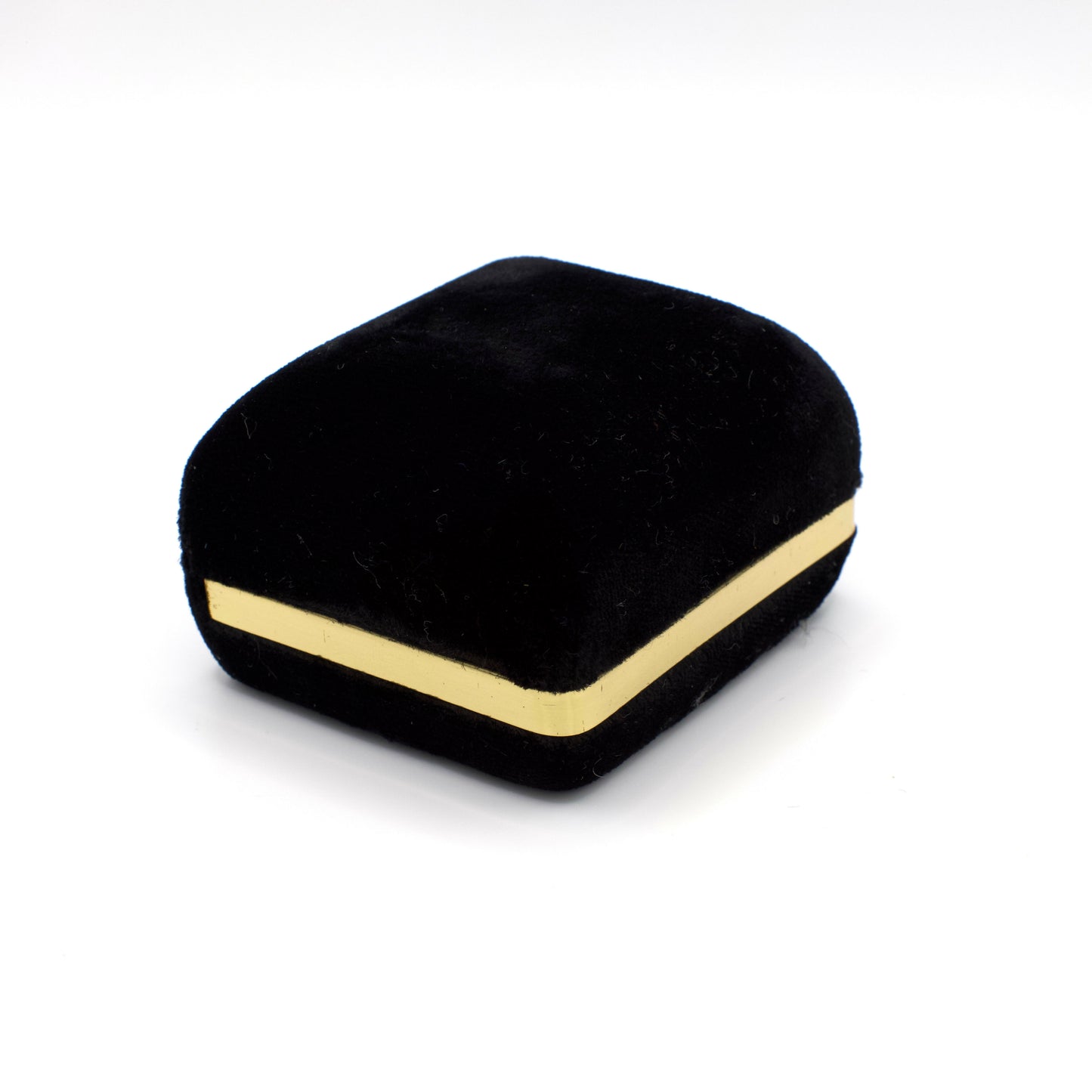 Vintage Black Velvet and Gold Ring Box