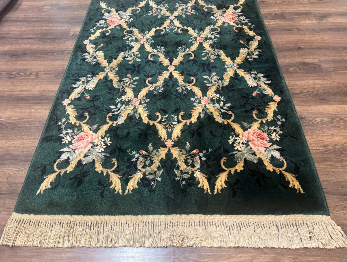 Karastan Garden of Eden Rug 4x6, Green Savonnerie 509/1733, Original Discontinued Vintage Karastan Carpet