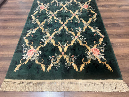 Karastan Garden of Eden Rug 4x6, Green Savonnerie 509/1733, Original Discontinued Vintage Karastan Carpet