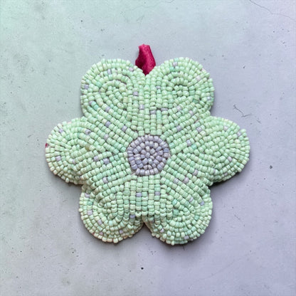 Handmade Glass Beaded Flower Tape Measure