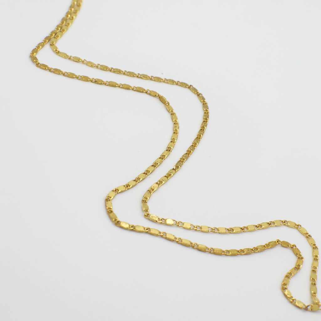 Vintage 18K Gold Plated 2mm Chain Necklace