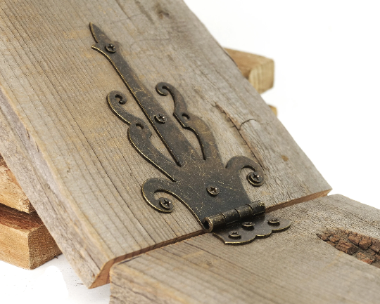 5" Medieval Decorative Bronze Finish Strap Hinges - Set of 2