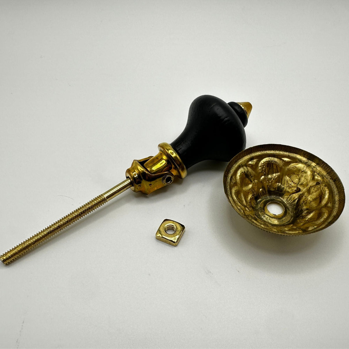 Wooden Eastlake Drop Pull, Brass or Antique Brass