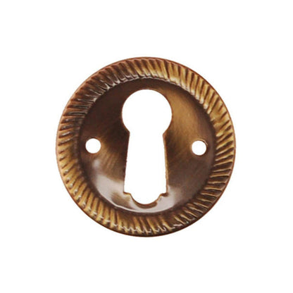 Brass Keyhole Cover with Roped Edge