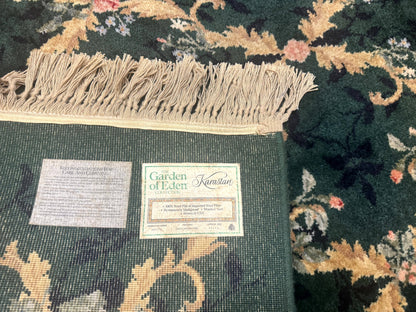 Karastan Garden of Eden Rug 4x6, Green Savonnerie 509/1733, Original Discontinued Vintage Karastan Carpet