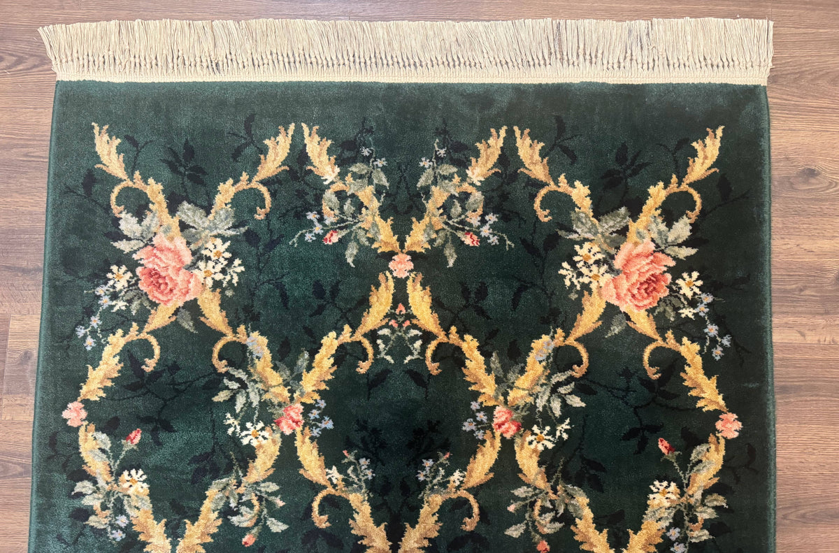 Karastan Garden of Eden Rug 4x6, Green Savonnerie 509/1733, Original Discontinued Vintage Karastan Carpet