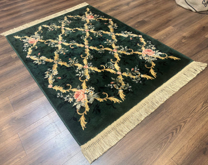 Karastan Garden of Eden Rug 4x6, Green Savonnerie 509/1733, Original Discontinued Vintage Karastan Carpet