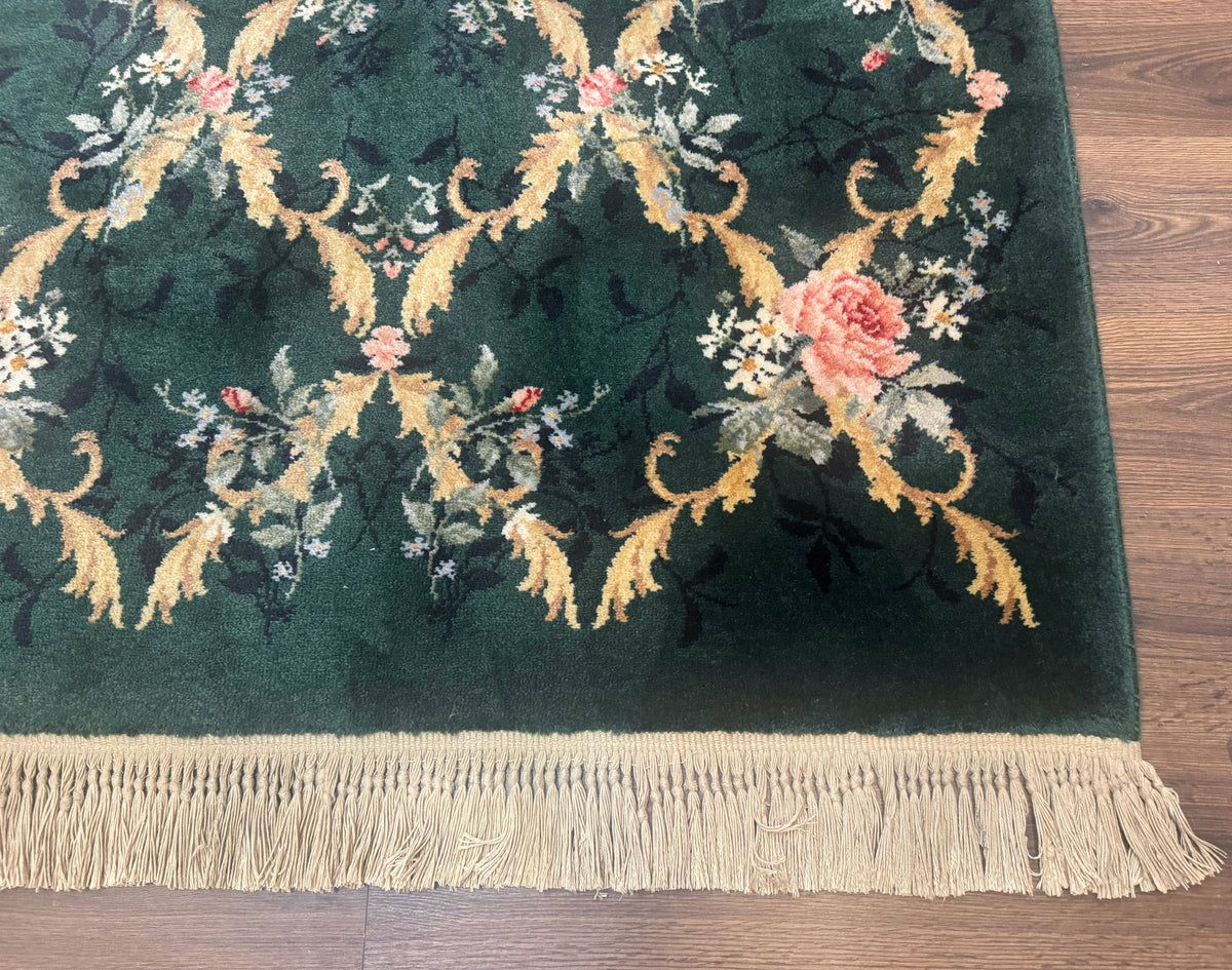 Karastan Garden of Eden Rug 4x6, Green Savonnerie 509/1733, Original Discontinued Vintage Karastan Carpet