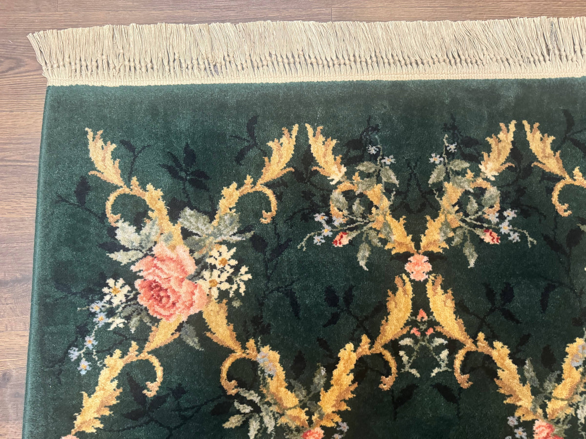Karastan Garden of Eden Rug 4x6, Green Savonnerie 509/1733, Original Discontinued Vintage Karastan Carpet