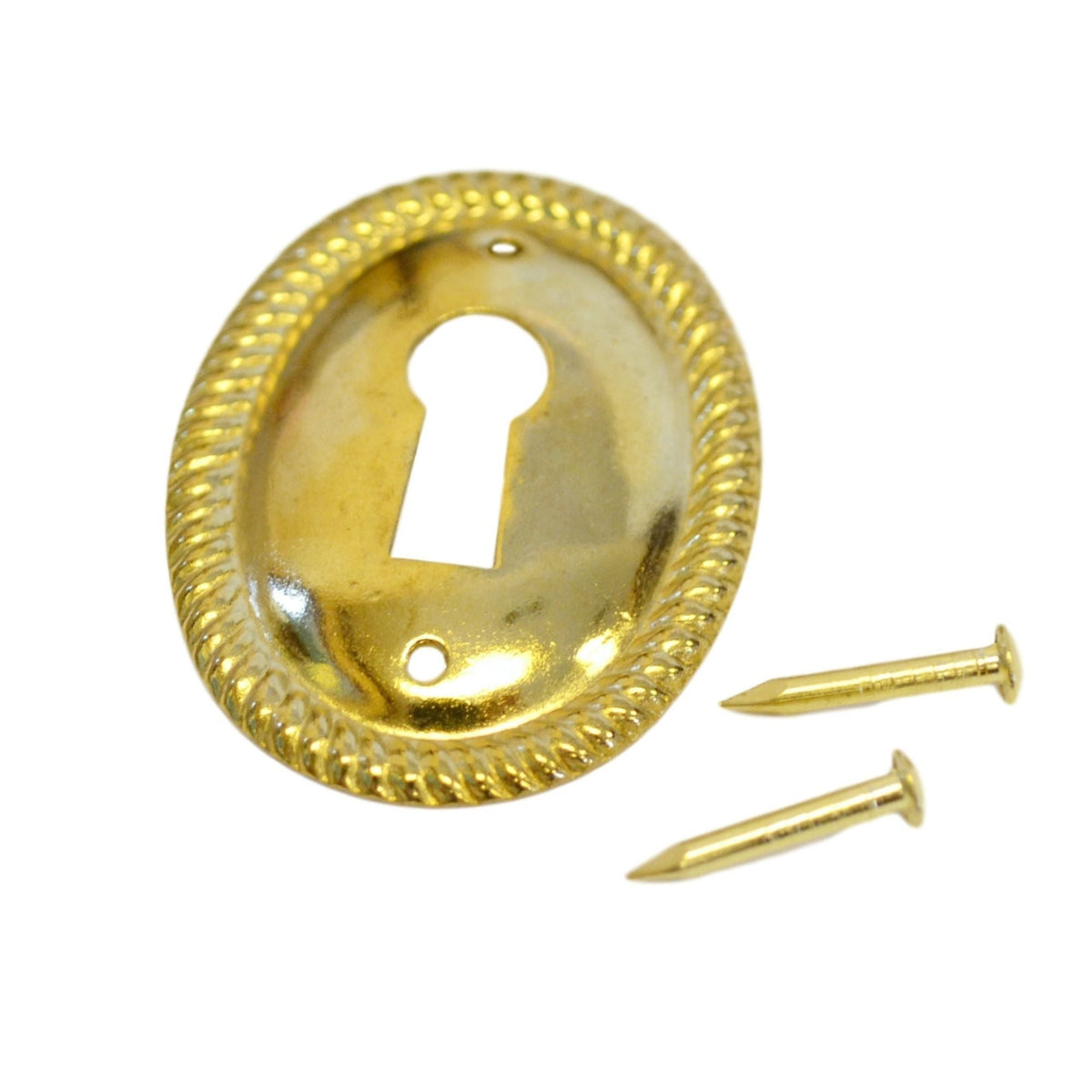 Brass Keyhole Cover with Roped Edge