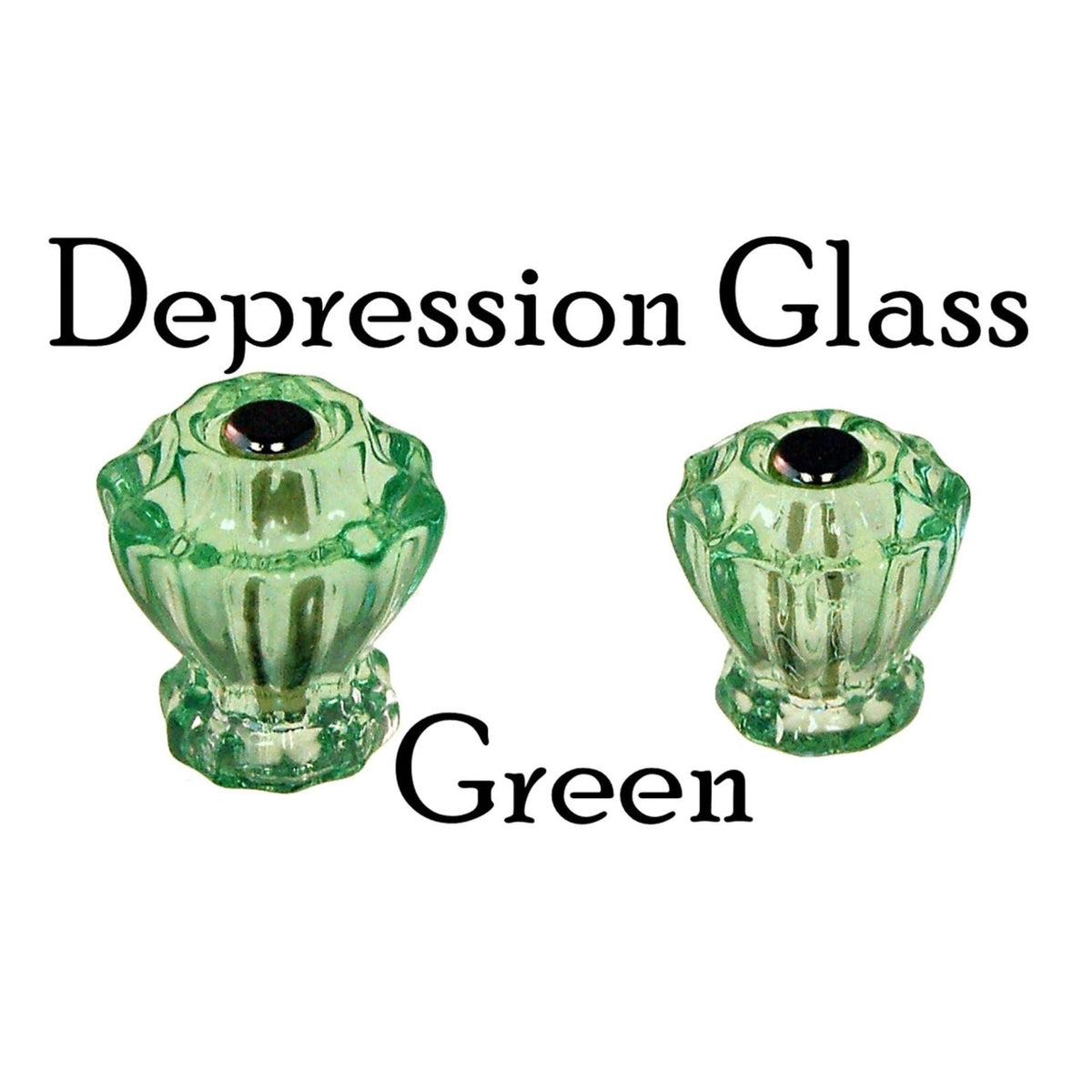 Fluted Glass Knob Vintage Old-Cut Replica Front Mounted Retro Depression Era