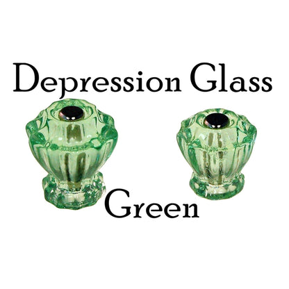 Fluted Glass Knob Vintage Old-Cut Replica Front Mounted Retro Depression Era