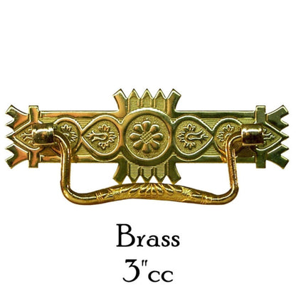 Eastlake Style Pull in Brass or Antique Brass
