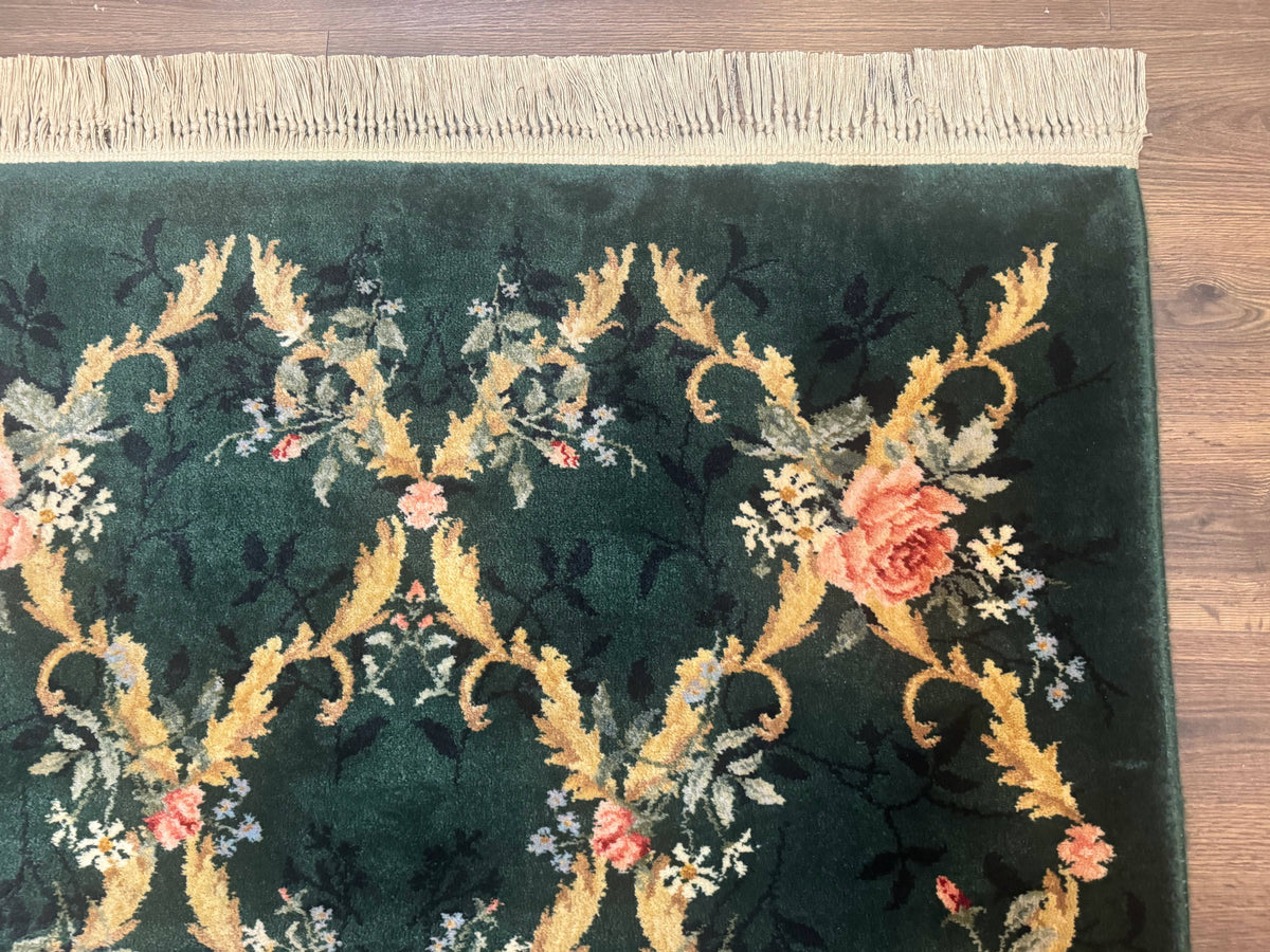 Karastan Garden of Eden Rug 4x6, Green Savonnerie 509/1733, Original Discontinued Vintage Karastan Carpet