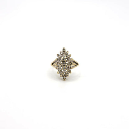 Vintage Genuine Diamond Burst Ring In 14K Yellow Gold
