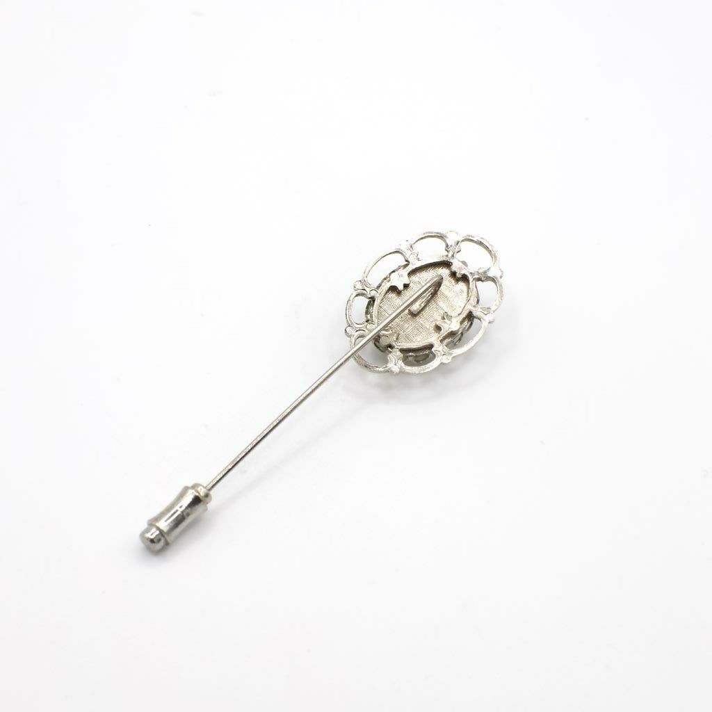 Vintage Silver Dried Flower Bouquet Hat/Stick Pin