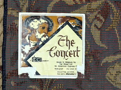 Vintage Belgium Tapestry 4x5, The Concet Musicians, Green