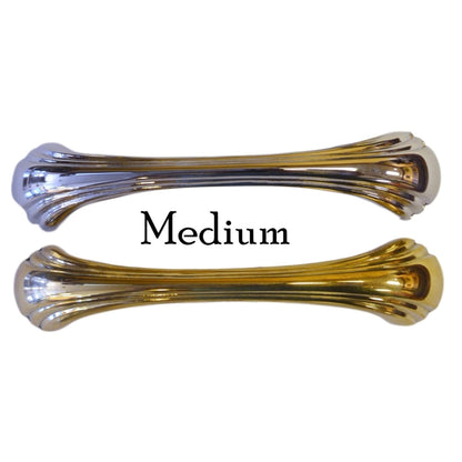 Art Deco Drawer Pull Solid Brass, Waterfall Style, Available in 3 Sizes and 2 Finishes