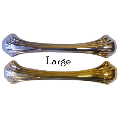 Art Deco Drawer Pull Solid Brass, Waterfall Style, Available in 3 Sizes and 2 Finishes