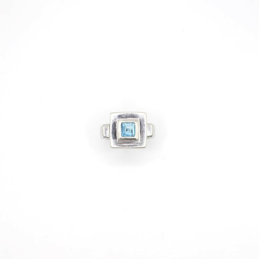 Vintage Genuine Topaz and Sterling Silver Ring