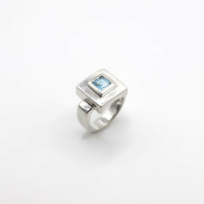 Vintage Genuine Topaz and Sterling Silver Ring