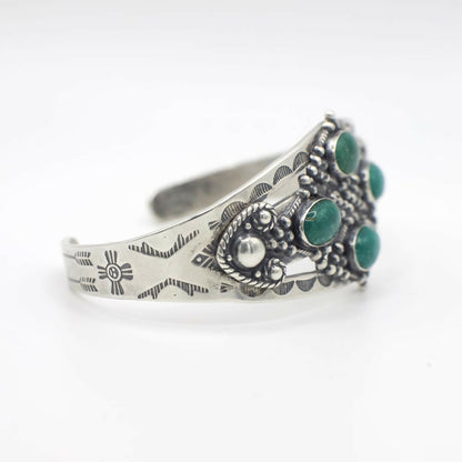 Vintage Maisels Sterling Silver Fred Harvey Era Genuine Turquoise Cuff Bracelet
