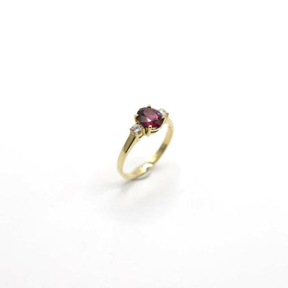 Pre-Loved Genuine Diamond and Ruby Ring In 18K Yellow Gold