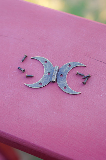 Small Steel Crescent Moon Hinge with Bronze Finish - Set of 2