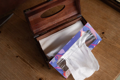 Wooden Chest Tissue Box - Cherry with Bronze Accents