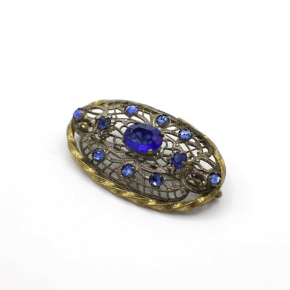 Antique Edwardian Paste Gemstone Brooch