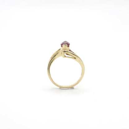 Vintage Signed Leer Gem Genuine Ruby and Pink Sapphire Ring In 10K Yellow Gold