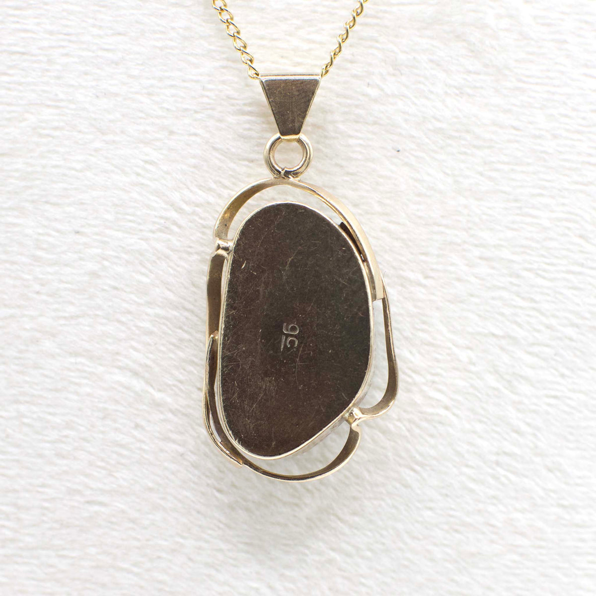 Vintage 9K Yellow Gold and Genuine Opal Triplet Pendant