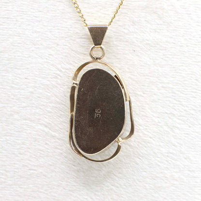 Vintage 9K Yellow Gold and Genuine Opal Triplet Pendant