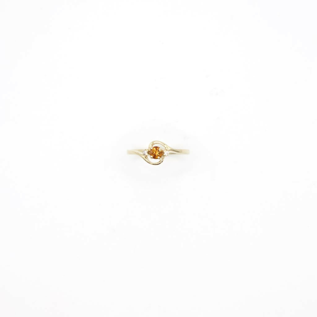 Vintage Genuine Diamond and Garnet Ring In 14K Yellow Gold