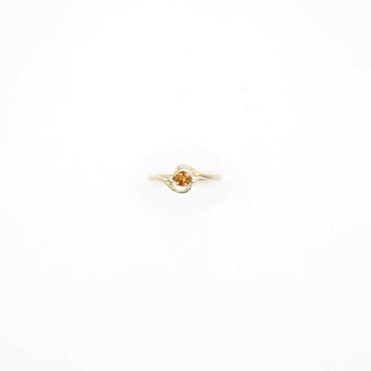 Vintage Genuine Diamond and Garnet Ring In 14K Yellow Gold
