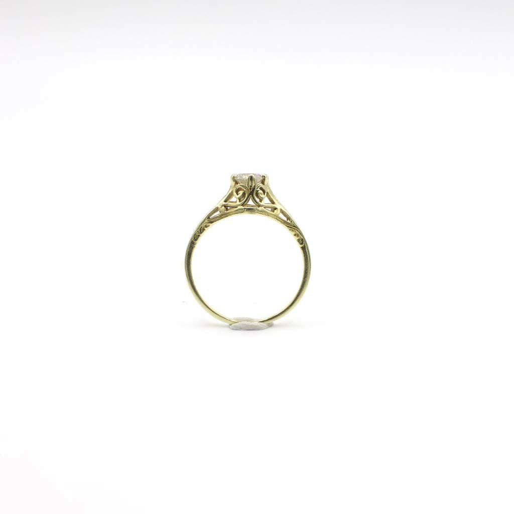 Vintage 0.45 Genuine Diamond Engagement Ring in 14K Gold
