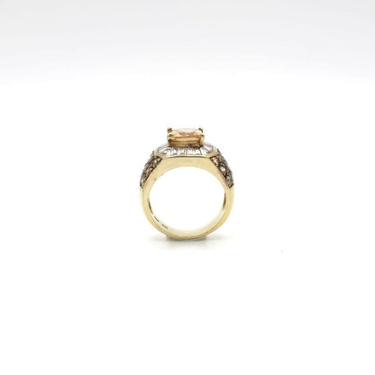Vintage Crystal Gold Tone Ring