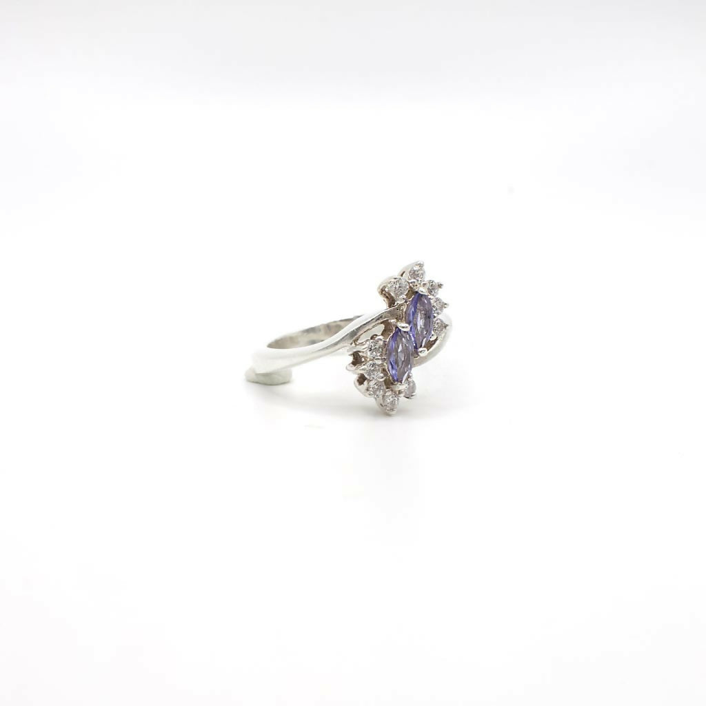 Vintage Marquis Gemstone Ring in Sterling Silver