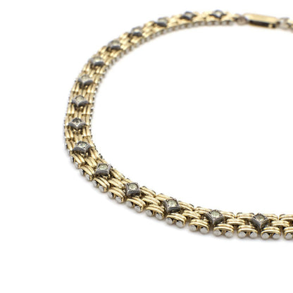 Vintage 1940's Old Hollywood Panther Link Gold Filled Necklace