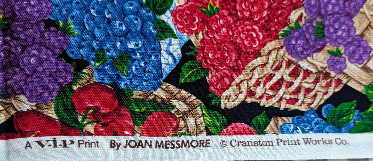 Vintage Fabric - "Fruit Basket" Cotton by Joan Messmore with Cranston Print Works