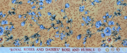 Vintage Fabric -  "Royal Roses and  Daisies" on Cotton By Rose and Hubble Additional
