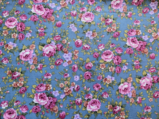 Vintage Fabric - "Romantic Roses"  on Cotton by Fabrics for Perfect Occasions
