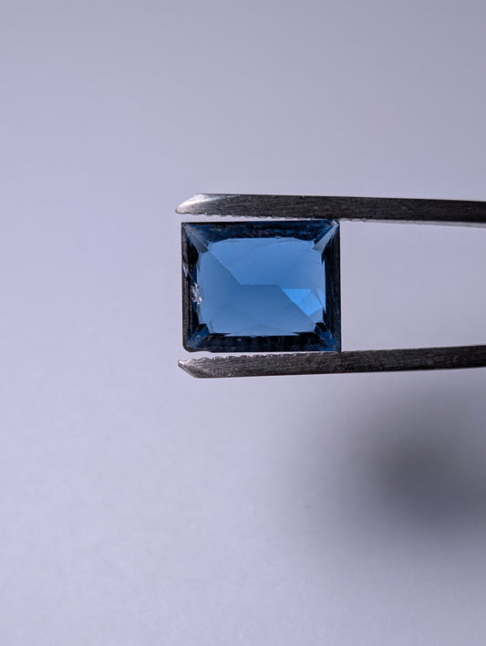Large Genuine London Blue Spinel Baguette Cut 6.5 Carat 12mm x 9.9mm Loose Gemstone