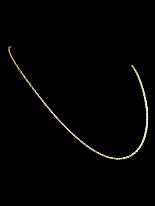 Vintage 14k Rope Style Gold Delicate Chain Necklace